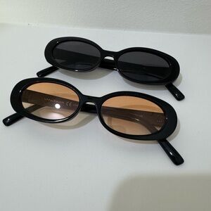 Black and Brown Oval Sunglasses
